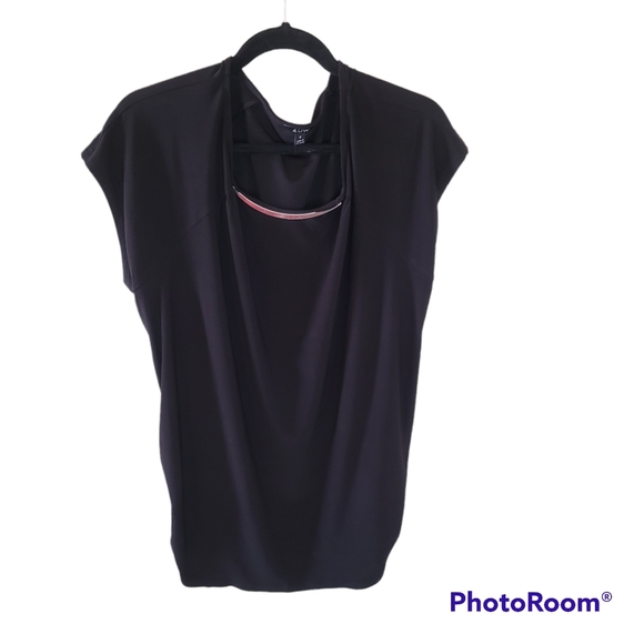 A.U.W Tops - A.U.W black blouse. Gold piece on neckline. Size 1X.